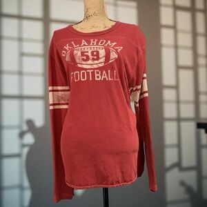 College Vault Red Oklahoma Football Long Sleeve Shirt XL